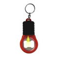 Key Tag/Bottle Opener/Light - Clear/Transparent Red - 3"